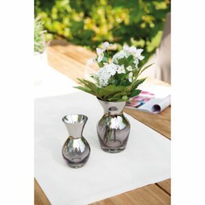 Vase „Lee und Penny", aus Glas - mundgeblasen, silberfarben / grau, von Fink (unterschiedliche Größen) 2