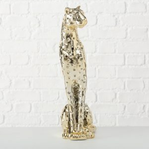 Skulptur Gepard, goldfarben, von Boltze, Höhe 33 bzw. 51cm 5