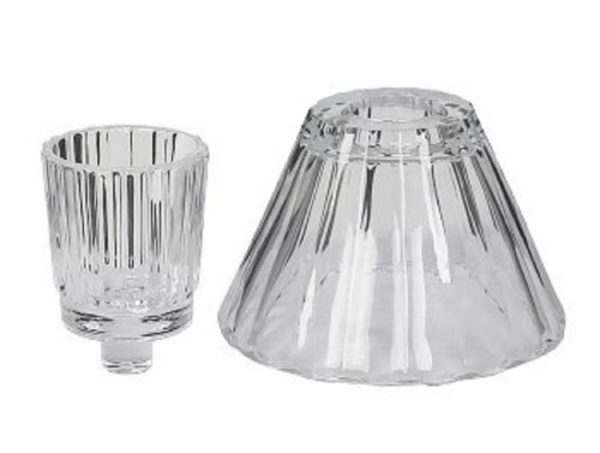 „Kalax“ 2tlg., Aufsatz für Kerzenleuchter / Teelichtleuchter, aus Glas, von Kaheku, 5,7x 7,5h / 13Ø, 9h 1