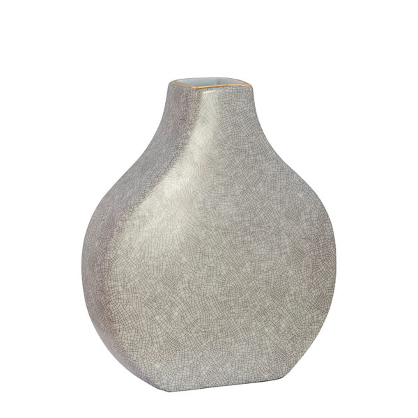 Vase „Minta", aus Porzellan, Handwerk, hellgrau / goldfarben, von Fink (unterschiedliche Größen) 2