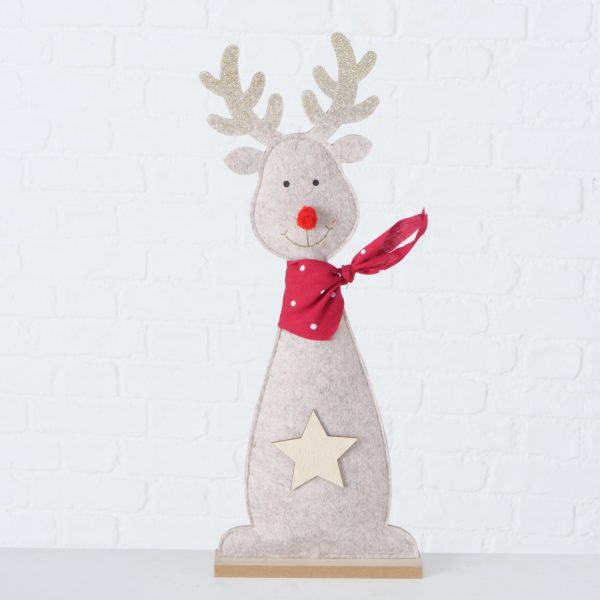 Weihnachtsfigur Hirsch „Tamro“, Holz und Filz, Höhe 51cm, von Boltze 6