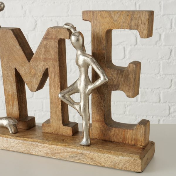 Dekoaufsteller mit Schriftzug „Home“, Mango Holz, Aluminium, 58x8x26cm, von Boltze 4