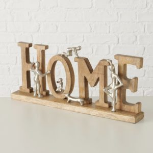Dekoaufsteller mit Schriftzug „Home“, Mango Holz, Aluminium, 58x8x26cm, von Boltze 14