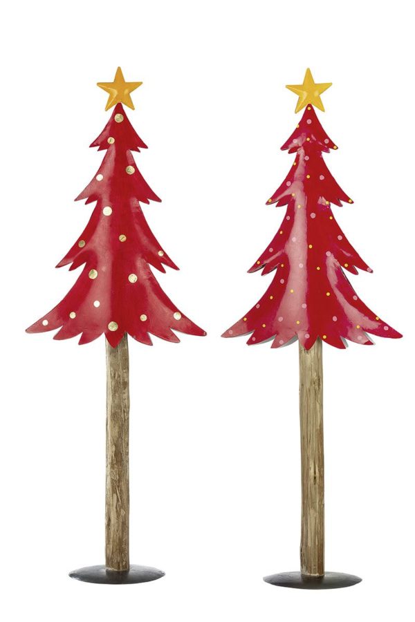 Weihnachtsbaum „Navidad“ in rot mit 2 verschiedenen Ansichten, Höhe 91cm, von Gilde 1