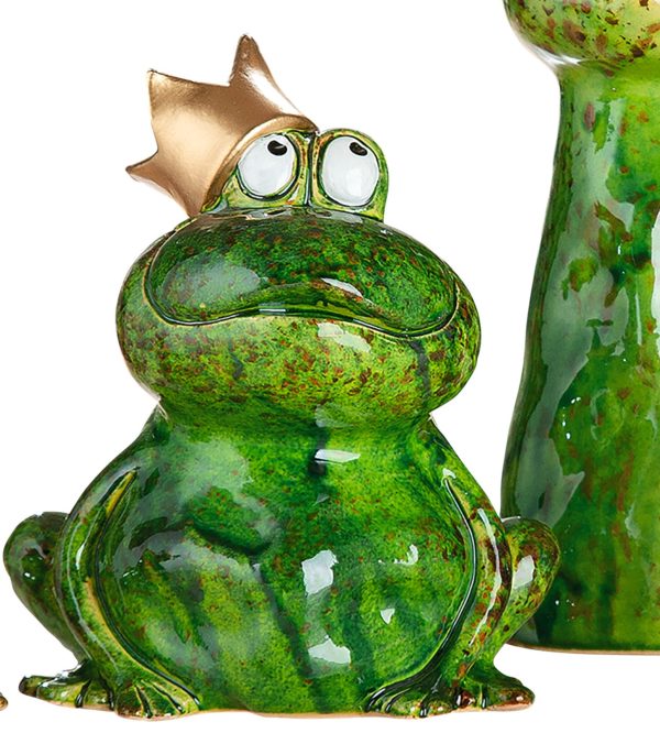 Froschkönig sitzend, aus Keramik, 8x12x13 cm, von Gilde 1