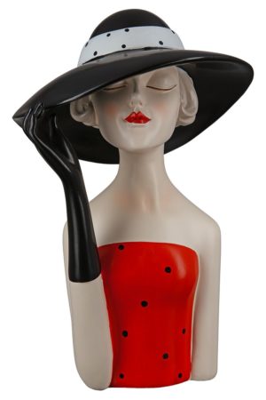 Figur Lady mut schwarzem Hut