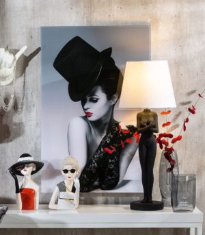 Acryl Bild „Lady mit Zylinder", 2,5x90x60 cm, von Gilde 2