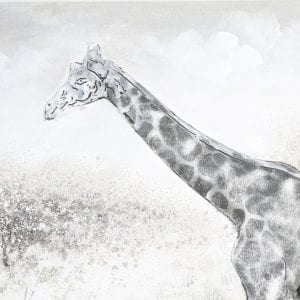 Leinwandbild „Giraffe“ mit Aluminiumapplikationen, 100x80cm, von Gilde 4