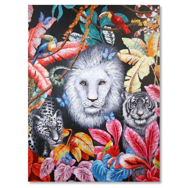 Leinwandbild „Colorful Jungle“, bunt, 90cm x 120cm, von Gilde 1
