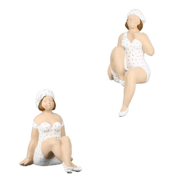 Figur „Becky“, Polyresin, 2er-Set, Kantensitzer, Höhe 31cm, von Gilde 1