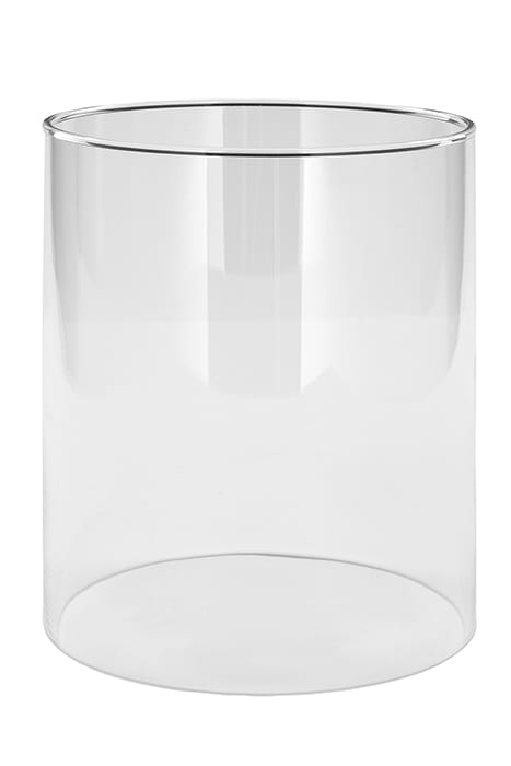 „Lua", Teelichthalter inklusive Glaszylinder, hängend, von Fink, Höhe 29cm, Aluminium vernickelt 2