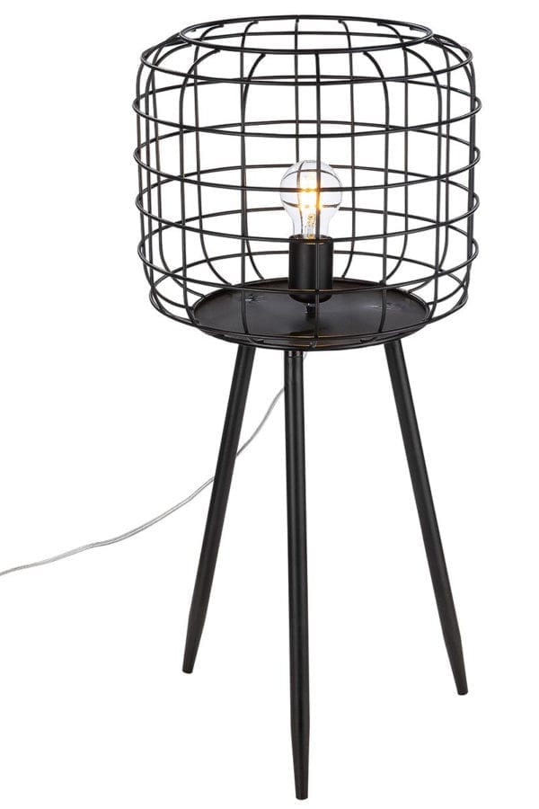 Bodenlampe „Basket“, schwarz, Höhe 70cm, von Gilde 1