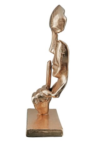 Skulptur „Nostro“ champagnerfarben, von Gilde, Aluminium, 15x15x33cm 8