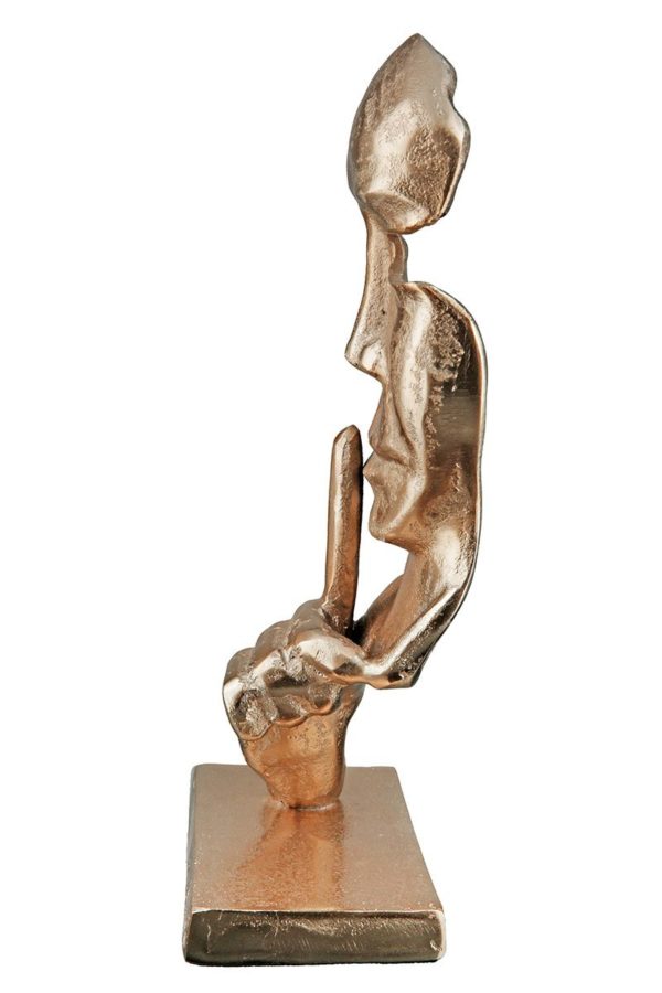 Skulptur „Nostro“ champagnerfarben, von Gilde, Aluminium, 15x15x33cm 4
