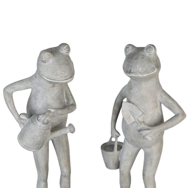 Figur "Gartenfrosch" im 2er Set, Polyresin, Höhe 48cm, Handarbeit, von Gilde 1