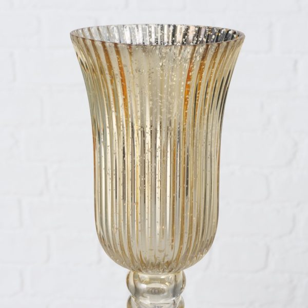 Windlicht „Manou", 3tlg. Set aus lackiertem Glas, goldfarben und transparent 6