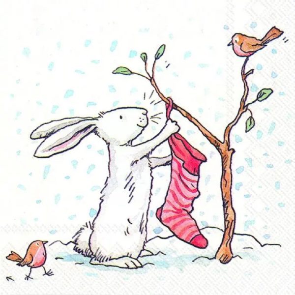 Lunchservietten „Charming Snow Rabbits“, von Ihr Ideal Home Range GmbH 1