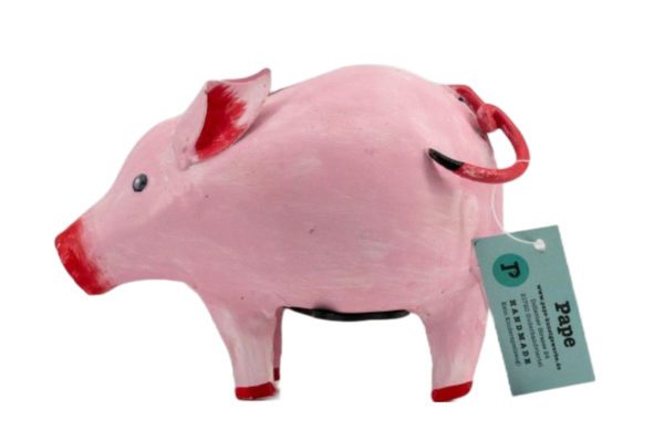 Sparschwein, von Kunstgewerbe Pape, handbemalt, aus Metall, 13x6x11cm, verschiedene Farben 3