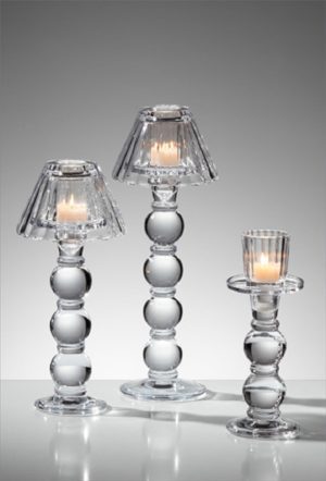 „Kalax“ 2tlg., Aufsatz für Kerzenleuchter / Teelichtleuchter, aus Glas, von Kaheku, 5,7x 7,5h / 13Ø, 9h 3